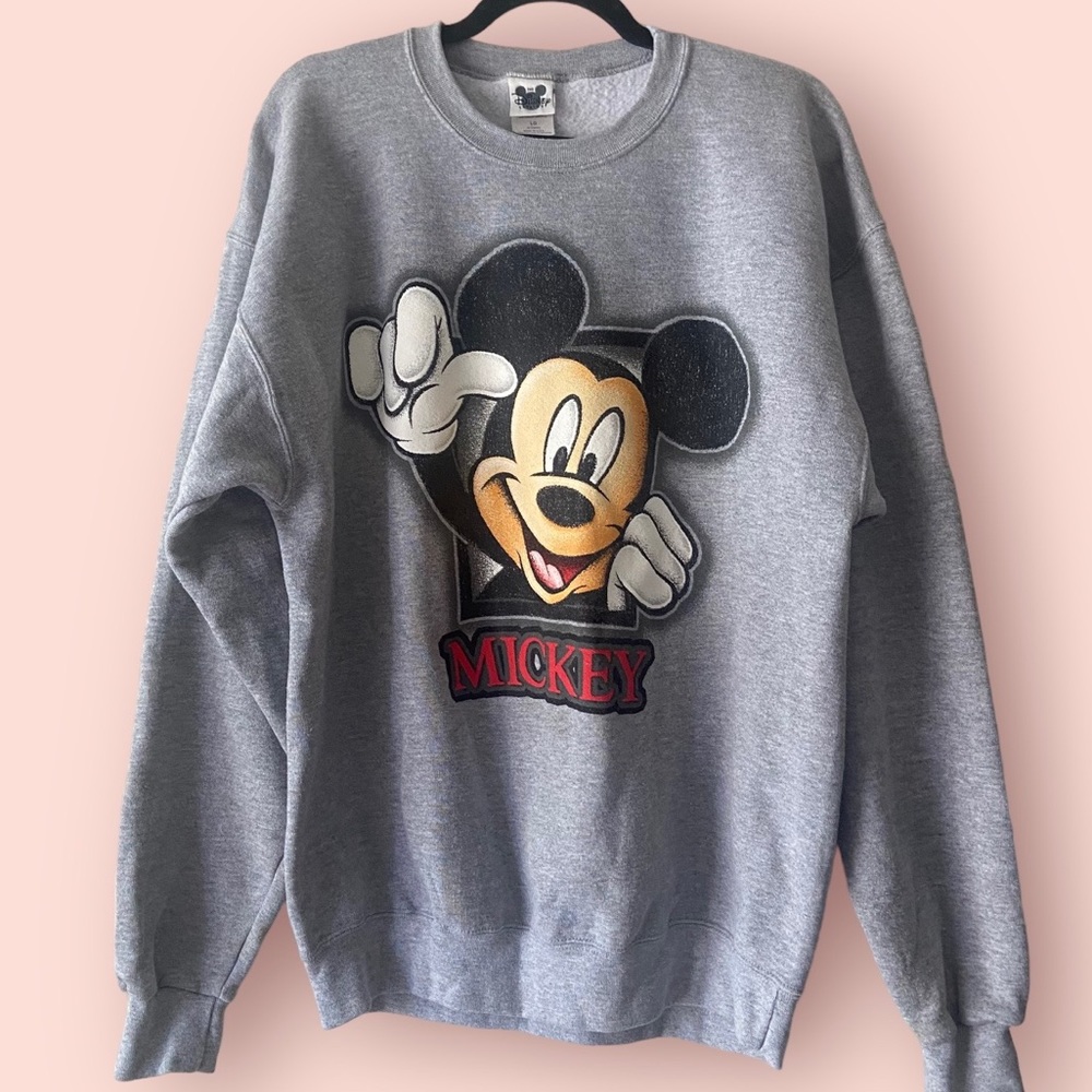 Vintage Disney Mickey Mouse Crewneck Sweater in grey size large - Picture 2 of 13
